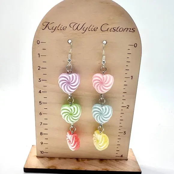 Sugar Heart Earrings - Candy Earrings - Heart Accessories - Valentines Day Earri - Picture 8 of 8